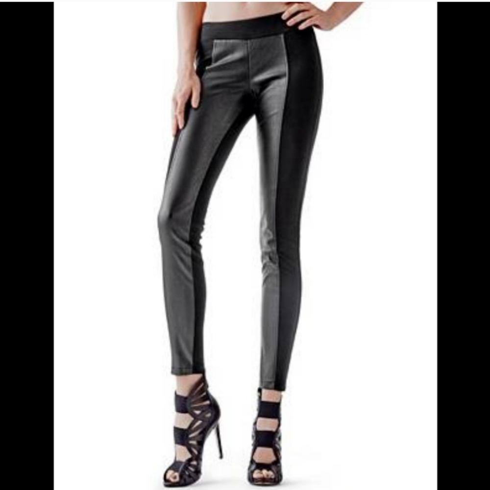 GUESS faux leather stretch moto pants